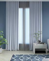 what color curtains go with blue wall