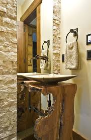 Bathroom vanity with legs is probably the best idea for creative people who want to store their toiletries and cleaning tools below the sink with exceptional storage such as basket. A Natural Treat Live Edge Vanity Top Redefines Modern Bathrooms