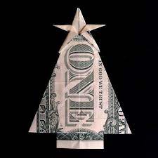 Give it to your loved ones! Real One Dollar Bill Origami Art Miniature Christmas Tree With Etsy Dollar Bill Origami Origami Christmas Tree Christmas Origami