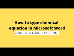 Chemical Equation In Microsoft Word