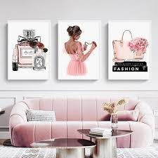 Pink Flower Perfume Fashion Poster