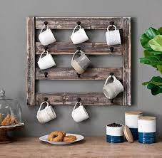 28x24 Inches Wooden Mug Rack Coffee Cup