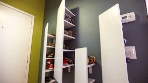 Floating Panel Storage Wall And Shoe Rack
