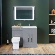 gloss grey vanity unit bathroom furniture