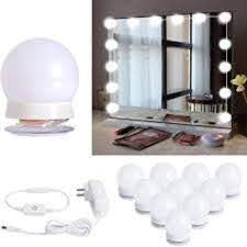 Hollywood Style Led Vanity Mirror Lights Kit With 10 Dimmable Light Bulbs For Makeup Dressing Table And Power Supply Plug In Lighting Fixture Strip Vanity Mirror Light White No Mirror Included