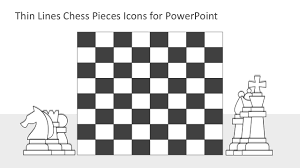 Thin Lines Chess Pieces Icons For Powerpoint