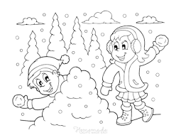 Winter coloring pages for first grade
