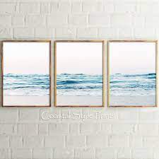ocean waves set of 3 prints wall art