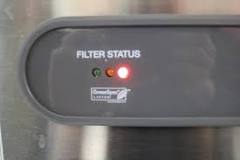 What does a red filter status mean?