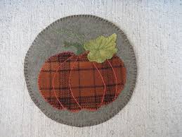 primitive autumn fall pumpkin penny rug
