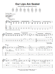 our lips are sealed easy guitar tab