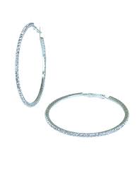 Diamante Hoop Earrings 6cm And 7cm