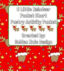 5 Little Reindeer Christmas Pocket Chart Poetry Packet