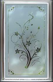 Glass Etching Patterns Etched Glass Door