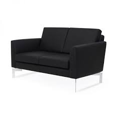modern two seater sofa with metal legs