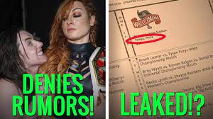 WWE Caught LYING!? WWE Wrestlemania 36 Card LEAKED!? Becky Lynch DENIES  RUMORS! - YouTube