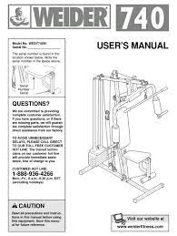 weider 740 user manual pdf