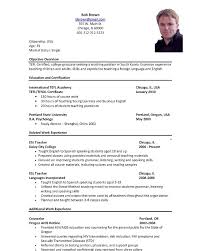Sample Resume ESL Teacher    