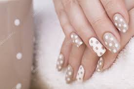 feminine nails with and white