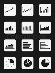 Stylish Minimal Chart Icons Stock Vector Colourbox