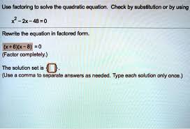 X 2x 48 0 Rewrite The Equation