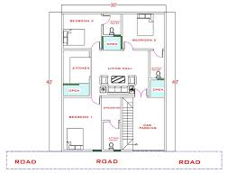 Bedrooms 30x40 3bhk House Plan