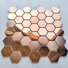 Hexagonal Tile In Copper Colored Steel