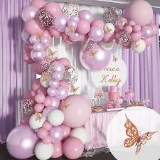pink balloon garland arch kit erfly