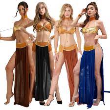 Cosplay Costumes Princess Leia Slave Bra+skirt Black & Brown Women Sexy  Party Anime Halloween Costume Egyptian Style - Cosplay Costumes - AliExpress