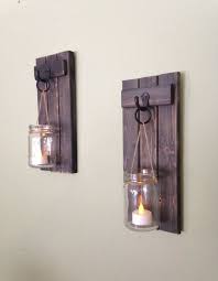Wooden Candle Holder Rustic Wall Sconce