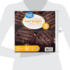 great value 100 pure beef burgers 75