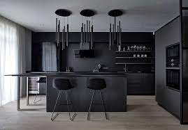 Choosing dark cabinets was a bold move in this kitchen renovation but the added use of copper, with a custom copper vent hood and bar area copper countertop and backsplash, adds warmth. 80 Black Kitchen Cabinets The Most Creative Designs Ideas Interiorzine