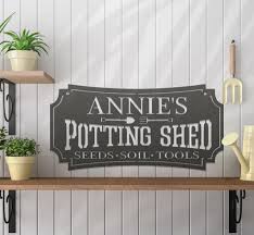 Personalized Potting Shed Sign Metal