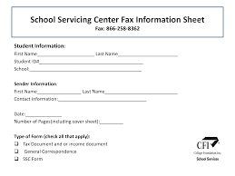 School Servicing Center Fax Cover Sheet Templates At