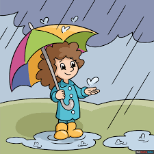 how to draw a rainy day really easy