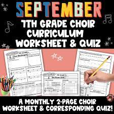 september 7th grade choir curriculum