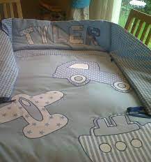 Baby Boys Personalised Cot Bedding