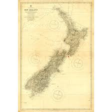 Meishe Art Vintage New Zealand Nautical Map Old Chart Home Wall Picture Art Decor