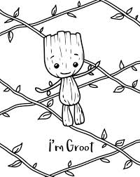 Baby groot coloring page free drawinginsider. Baby Groot Coloring Page Coloringnori Coloring Pages For Kids