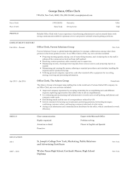 office clerk resume & guide +12