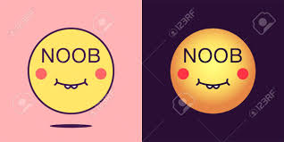 With new pictures and new design! Emoji Face Icon With Phrase Noob Unskilled Emoticon With Text Royalty Free Cliparts Vectors And Stock Illustration Image 145051069