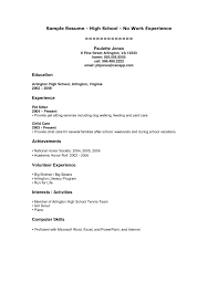 High School Student Resume Examples Work Experience Template