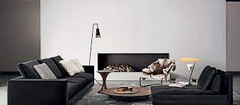black sofa in a living room