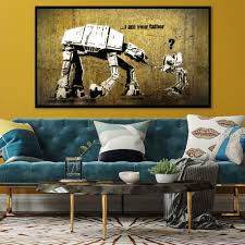 Banksy i am your father c. Banksy Robot I Am Your Father Posters And Prints Canvas Painting Fine Scandinavian Wall Art Picture For Living Room Home Decor Painting Calligraphy Aliexpress