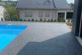 stone carpet on terrace with pool viacor