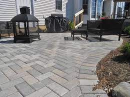 Brick Patio With Limestone Steps