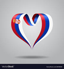 Serbian Flag Heart Shaped Ribbon Vector Image Serbia Flag