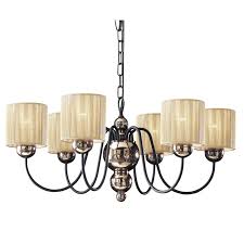 With chandelier shades your chandelier light fixture will look as good as new. Hicks And Hicks Garbo 6 Light Chandelier In Bronze W Cream Shades Hicks Hicks