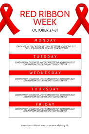 Red Ribbon Week Flyer Design Template Postermywall