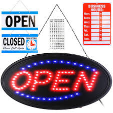 led neon open signs flashing steady